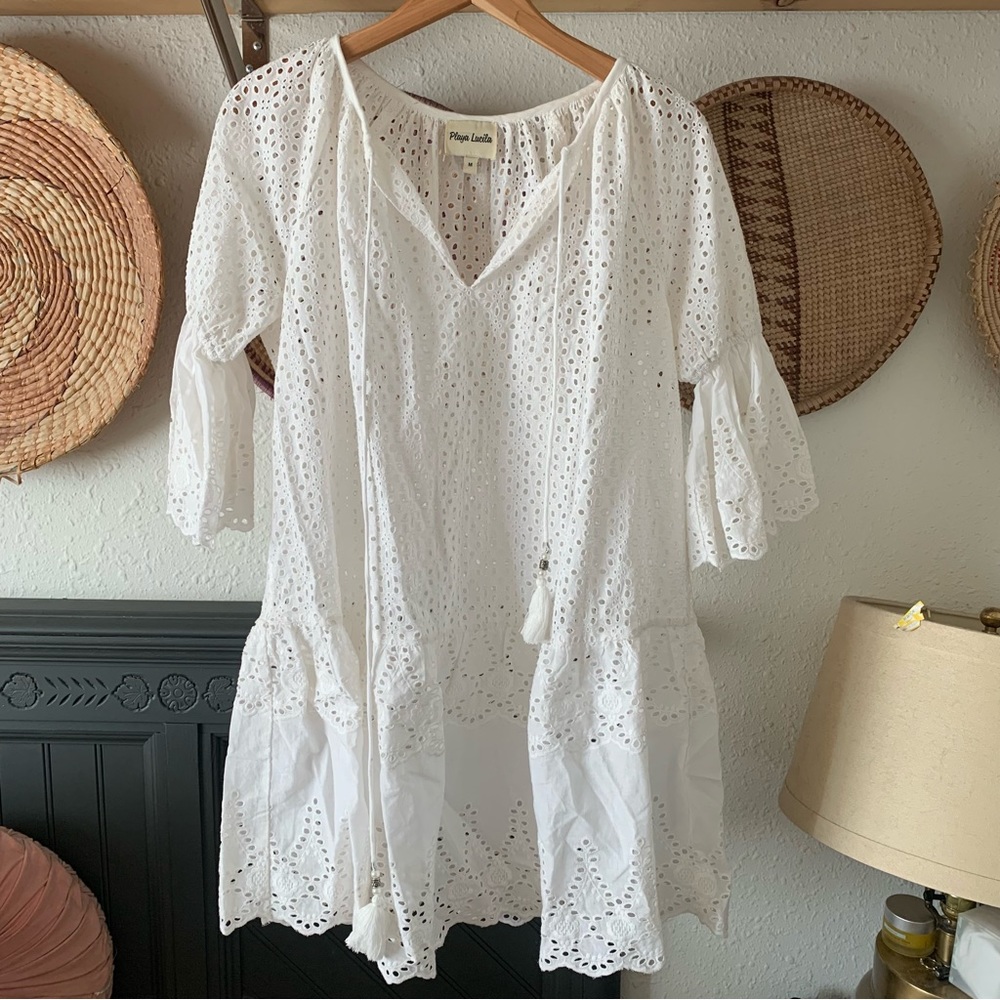 Playa Lucila eyelet cover up beach dress